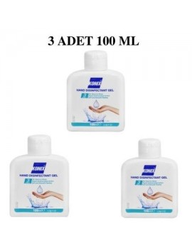 3 Adet Konix 100 ml Antibakteryal El ve cilt Dezenfektan Jel Hand Sanitizer