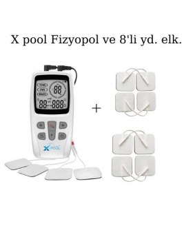 X Pool Fizyopol Tens Ems Masaj Cihazı ve 8'li Yedek Elektrodlar